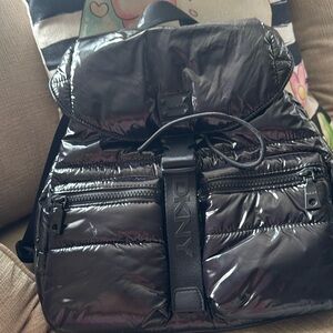 DKNY Black Puffer Signature Backpack